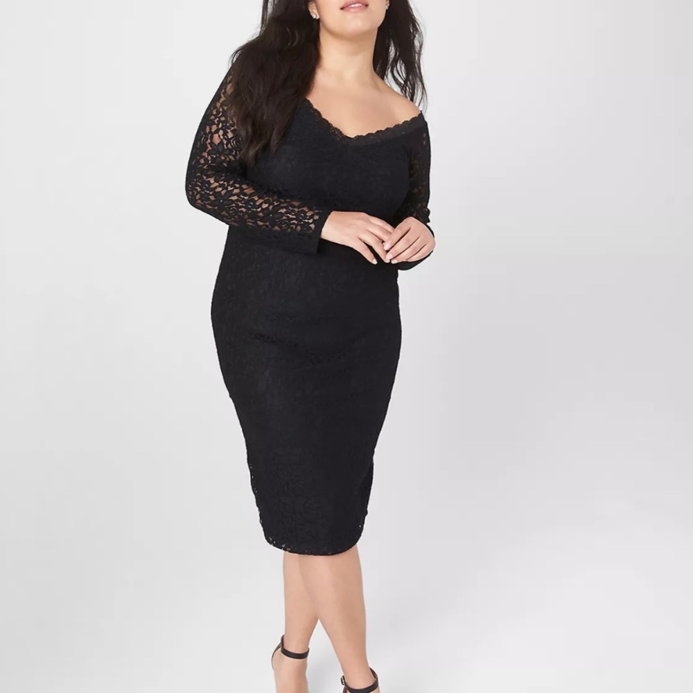 Lane Bryant MIDI Black Dress